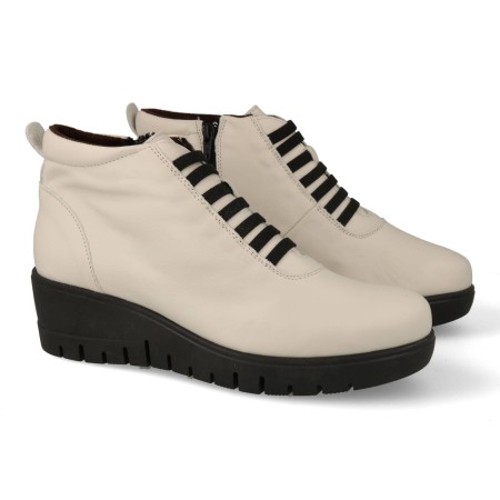 BOTINES PIEL MUJER OUTLET MOD. JOLIE BLANCOS